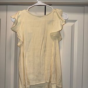 Elegant Butter Yellow Ruffle Sleeve Top